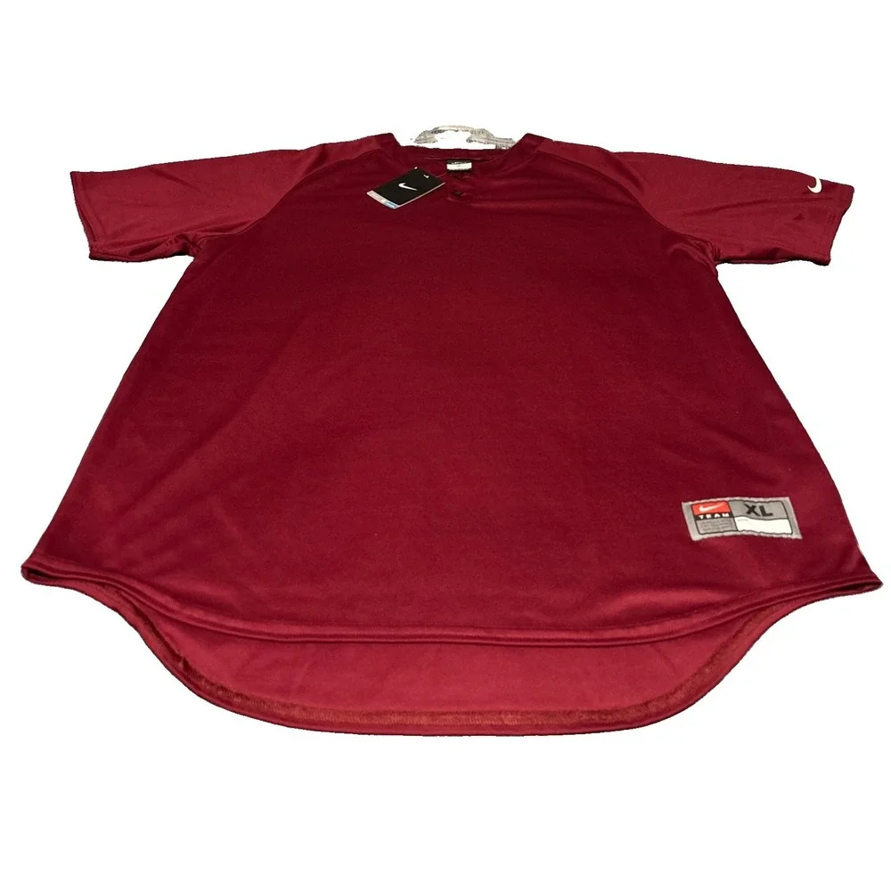 Nike Team Athletic Performance Henley Men's XL Burgundy Dri-Fit